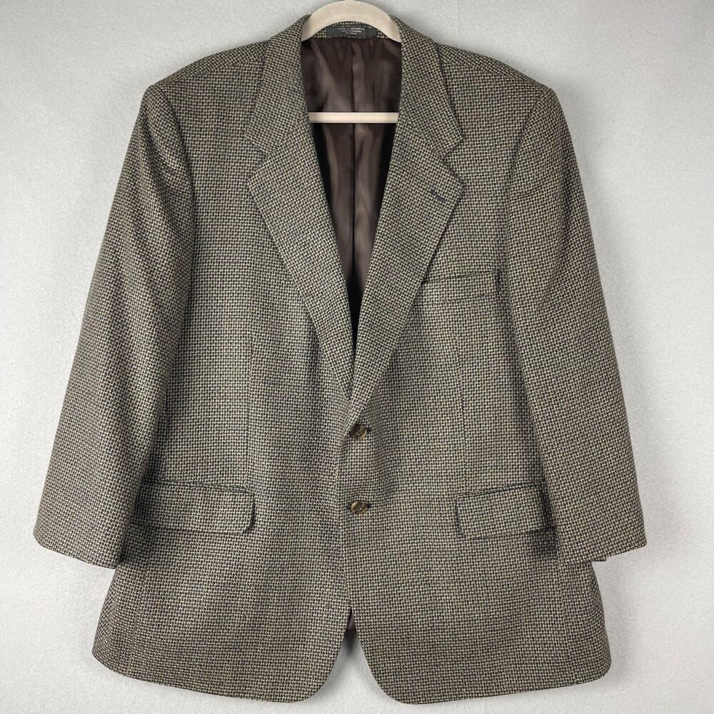 Andre Vachon Lambswool Blazer Sport Coat Mens 46S‎ Brown 2 Button